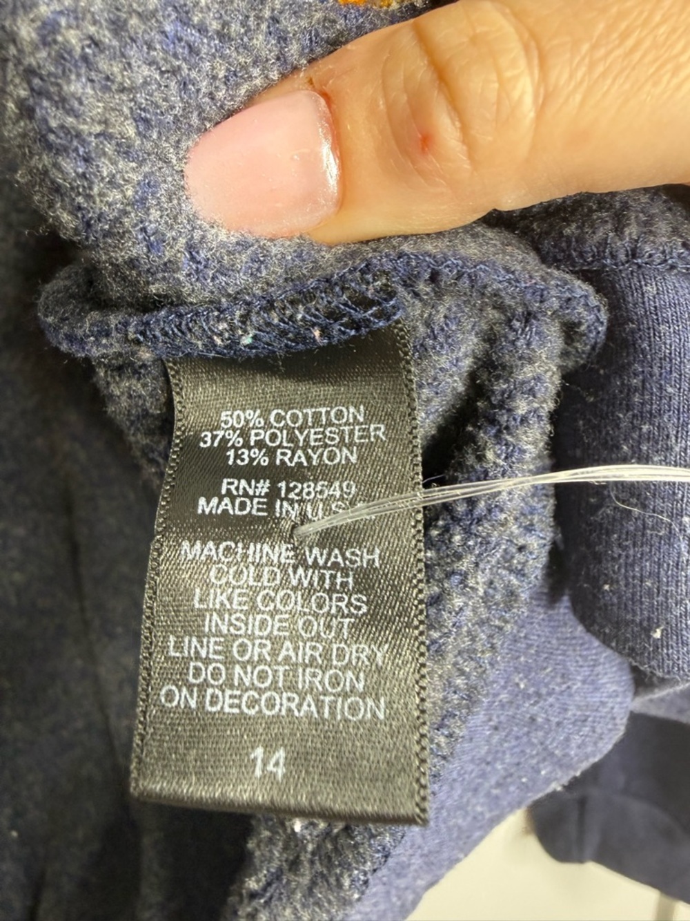 Aviator Nation KID'S 5 STRIPE HOODIE - NAVY // BLUE STRIPES Youth Size 14 - Picture 7 of 8